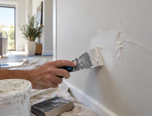 Wall surface repairs and preparation before repainting